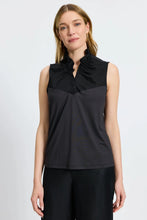 Ruffle Collar Layering Tank, Black