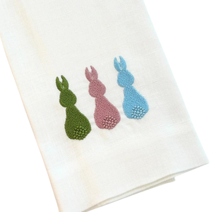 Bunny Trio Linen Tea Towel