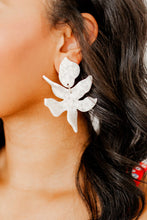 Flora Lily Earrings, White Shell