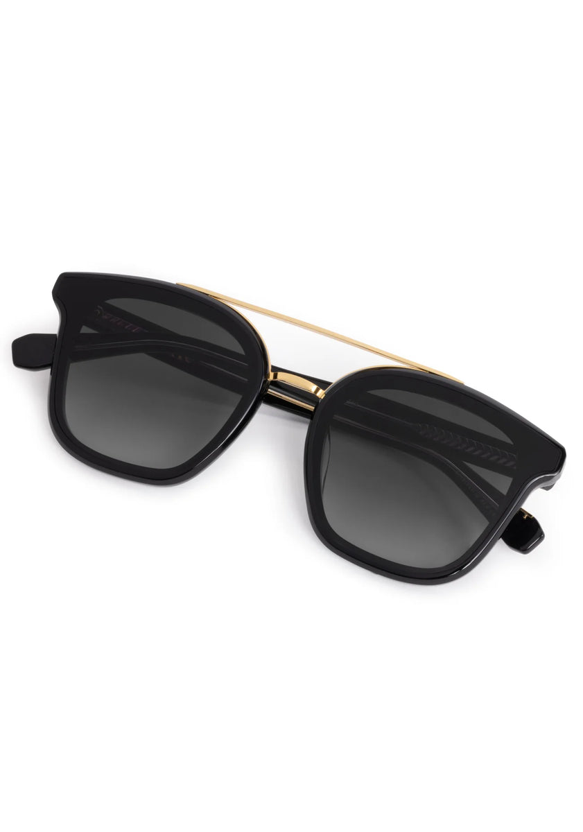 NEW KREWE Sunglasses Coliseum Nylon Black Crystal 24K BeauNylon-Black-FlatLeft-  main image 4