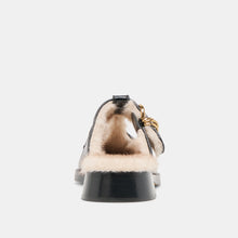 Harlah Plush Black Leather Mule