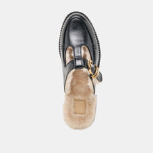 Harlah Plush Black Leather Mule