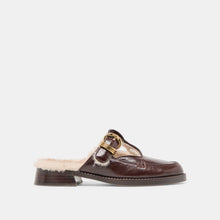 Harlah Plush Chocolate Leather Mule
