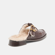 Harlah Plush Chocolate Leather Mule