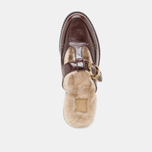 Harlah Plush Chocolate Leather Mule