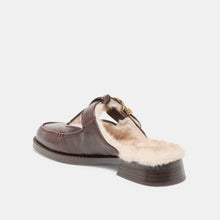 Harlah Plush Chocolate Leather Mule