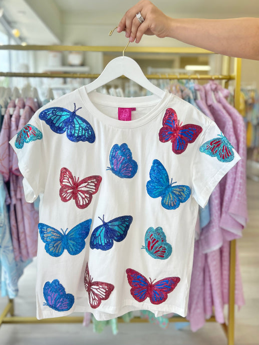Red, White, and Blue Butterfly Tee