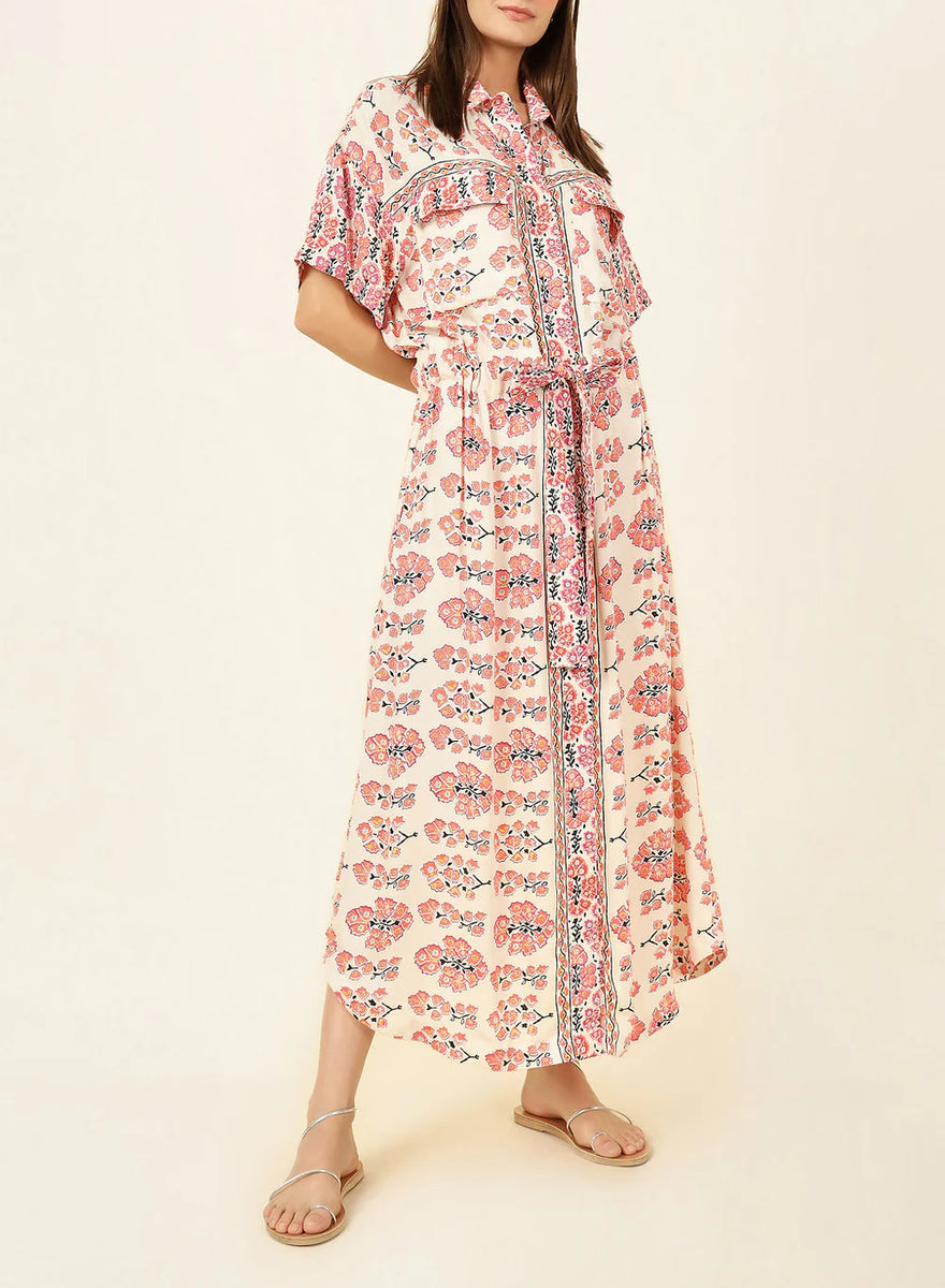 Omika Carla Midi Dress, Truro Hibiscus