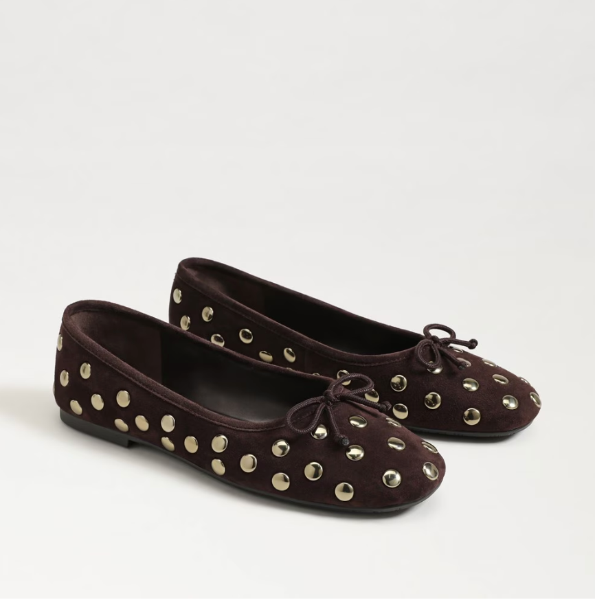 (取寄) サムエデルマン レディース アリー スタッズ Sam Edelman women Alie Stud Cafe Noir Stud Sam Edelman Alie Studded Ballet Flat, Cafe Noir