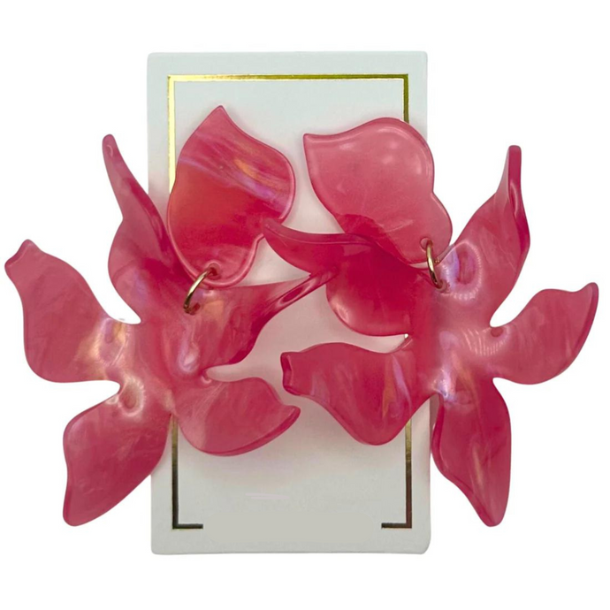 Flora Lily Earrings, Azalea Pink