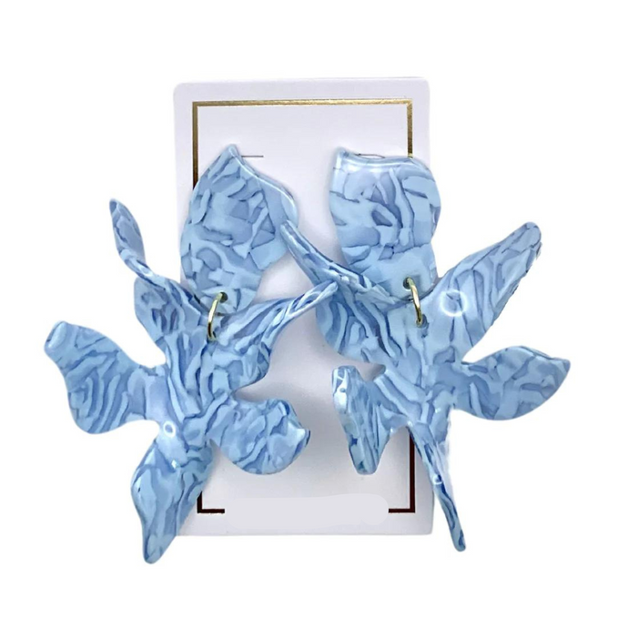 Flora Lily Earrings, Dove Blue