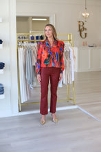 Kelsey High Rise Ankle Flare Jean 27" Inseam, Red