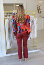 Kelsey High Rise Ankle Flare Jean 27" Inseam, Red