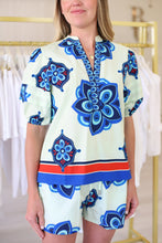 Raya Top, Geometric Florals