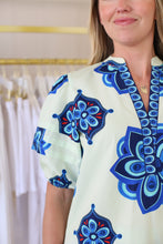 Raya Top, Geometric Florals