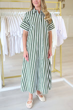 Gibbons Dress, Chive Stripe