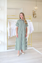 Gibbons Dress, Chive Stripe