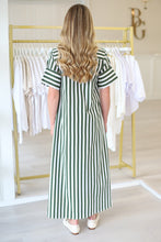 Gibbons Dress, Chive Stripe