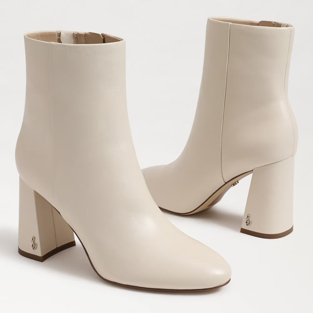 Sam Edelman Daria Block Heel Bootie Modern Ivory Leather