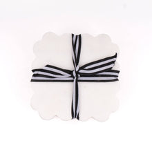 White Marble Scalloped Coasters [Set of 4]