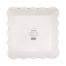 9" Red Block Floral Paper Plate [Set of 8]