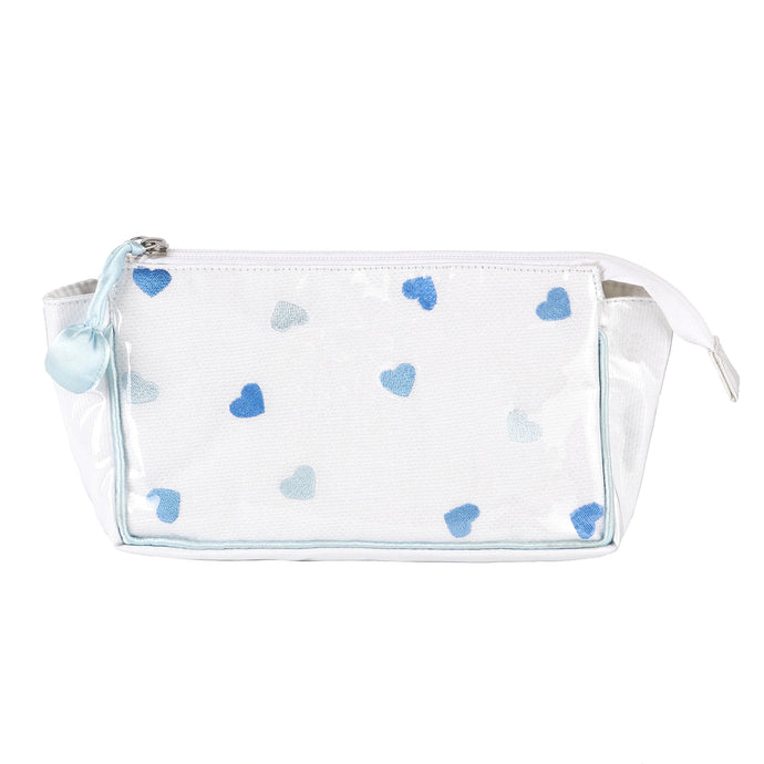 Josie Heart Small Make Up Bag, Blue