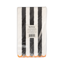 Black and Cream Striped Dinner Napkin [Pack of 24]
