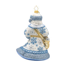 Ivory Frost Santa Ornament