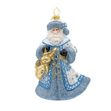 Ivory Frost Santa Ornament