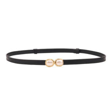 Pearl Buckle Belt, Black