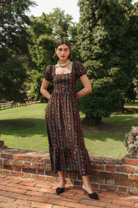 Cornelia Dress, Onyx Garden