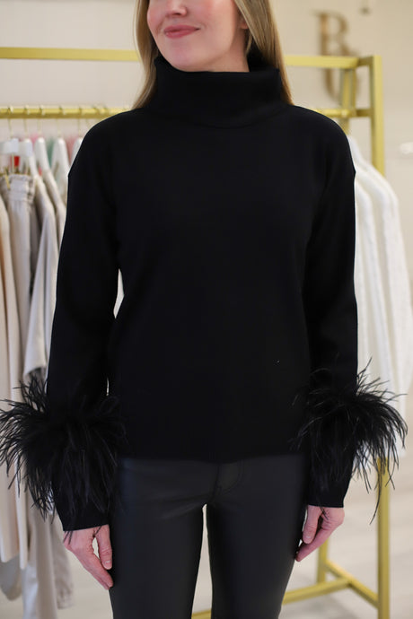 Edith Feather Sweater, Black