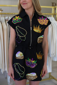 Mardi Gras Icon Collared Dress