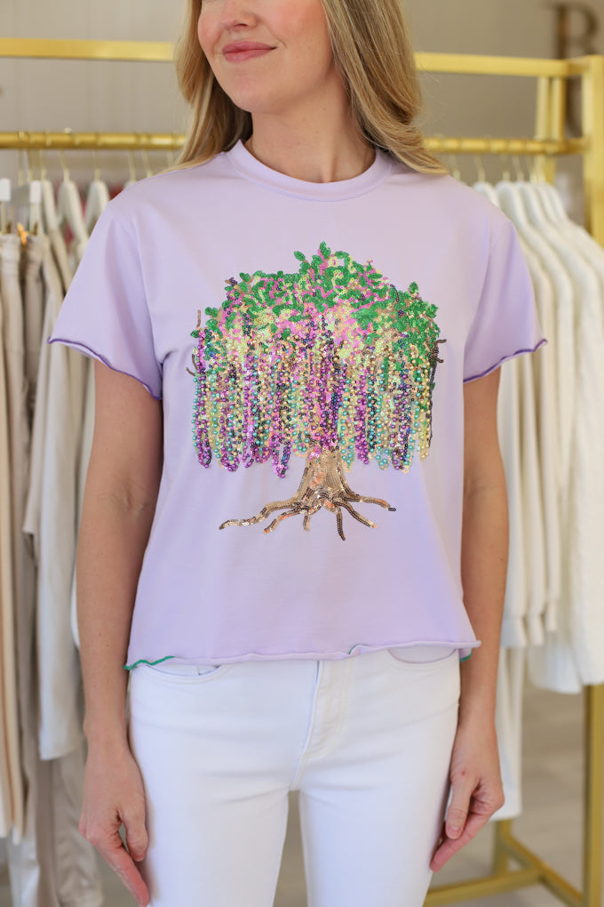 Frill Edge Beads in Tree Tee