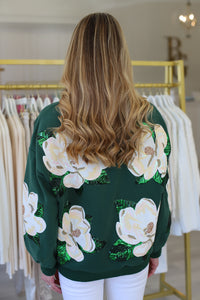 Dark Green Magnolias Sweatshirt