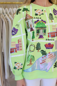 Light Green Parade Map Sweatshirt