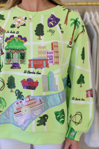 Light Green Parade Map Sweatshirt