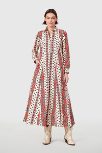 Classic Shirtdress, Crimson Mosaic