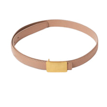 Brushed Rectangular Buckle Belt, Tan