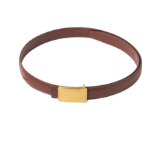 Brushed Rectangular Buckle Belt, Brown