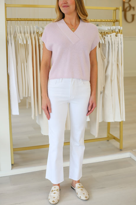 Wide Trim V-Neck Sweater