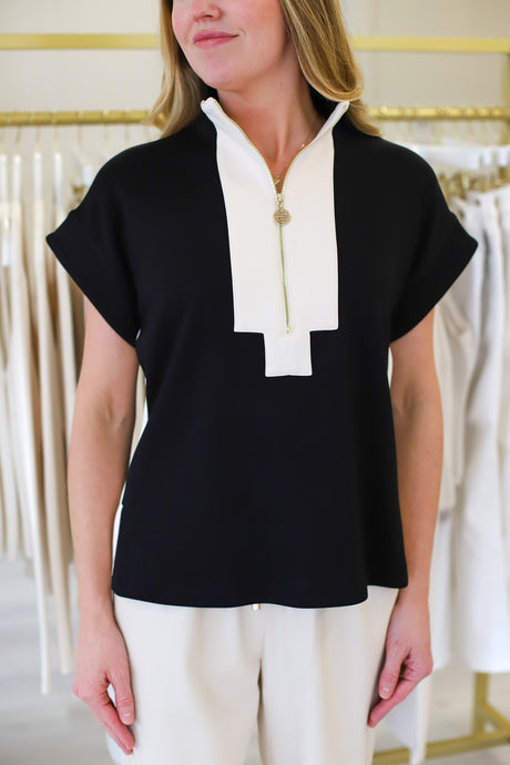 Poppy Pullover, Black/Sandstone