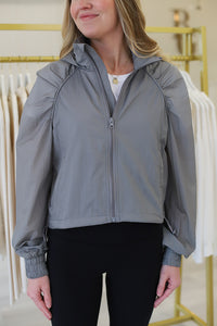 Solid Sport Zip Jacket with Hood