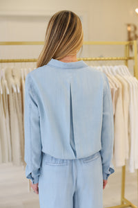 Chambray Cropped Jacket