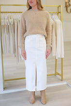 Creme Denim Maxi Skirt