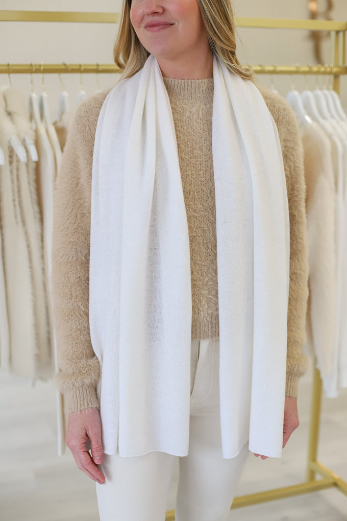 Cashmere Scarf, Whisper White