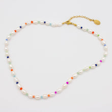 Smaller Pearl & Multi Color Bead Necklace