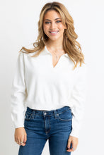 Solid V-Neck Collar Sweater