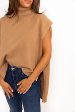 Sleeveless Turtleneck Hi-Lo Sweater