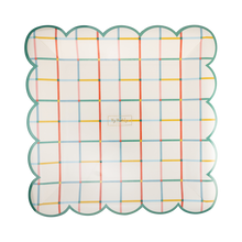 Colorful Grid Paper Plate [Pack of 8]